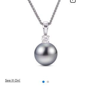 Tahitian pearl and diamond necklace